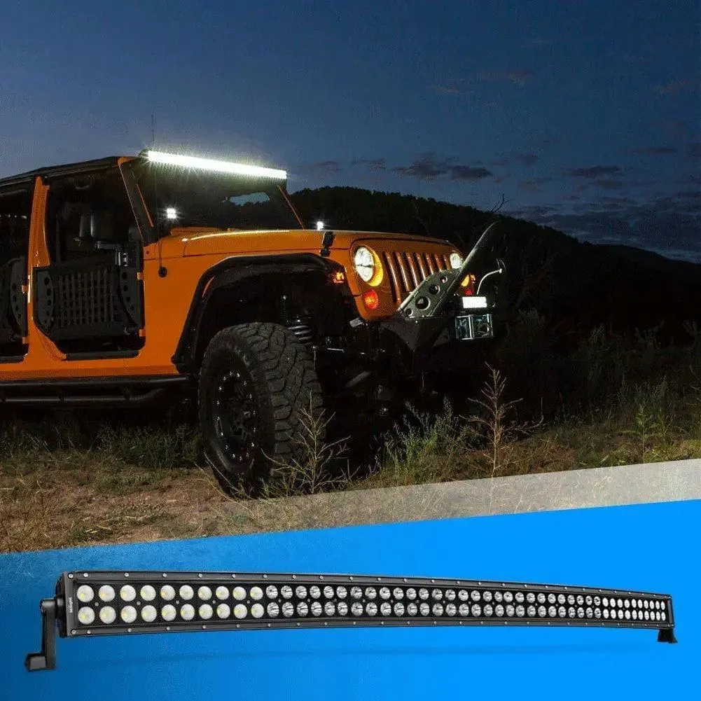 50 Inch 288W Double Row Black Curved Spot Flood LED Light Bar