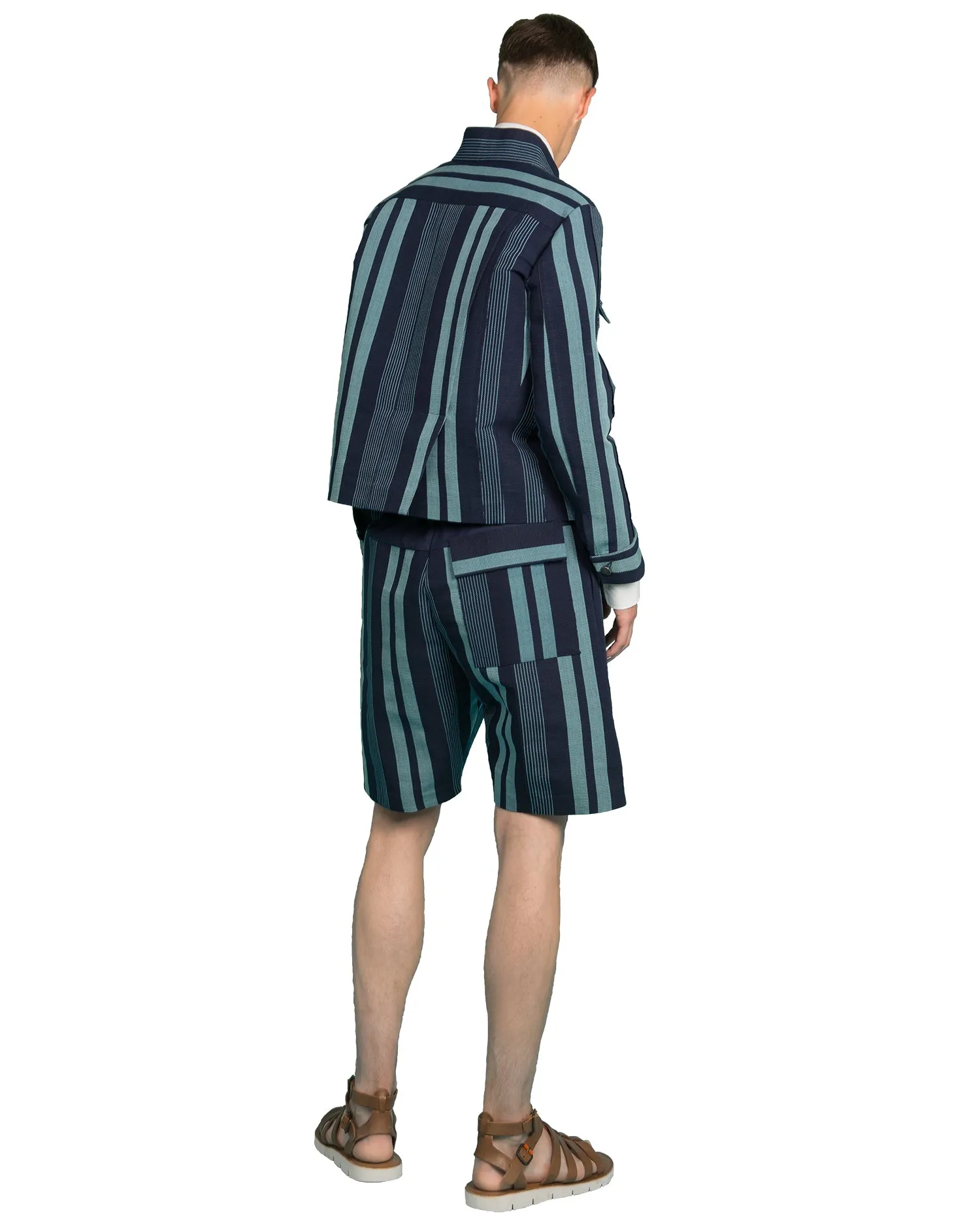 Aso-Oke Denim Shorts - Blue