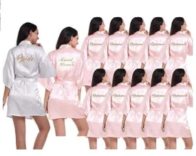 Bridesmaid Robes Robes Bridal Robes Light Pink Satin Robe Bridesmaid Robes Wedding