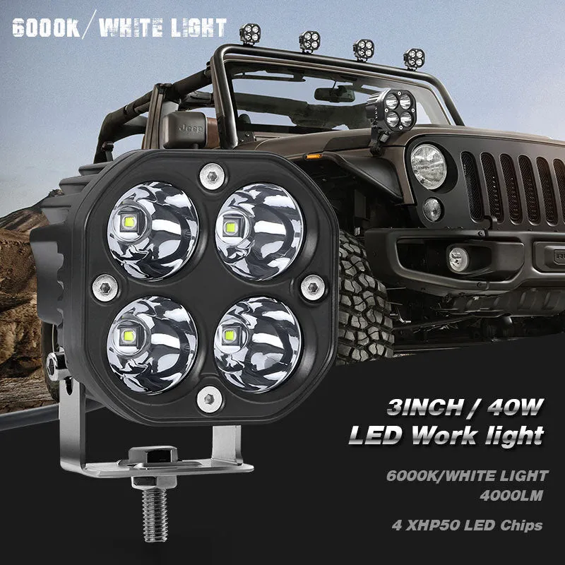 Car Motorcycle 3 Inch 40w Led Waterproof Working Light Spotlight