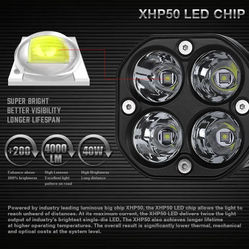 Car Motorcycle 3 Inch 40w Led Waterproof Working Light Spotlight
