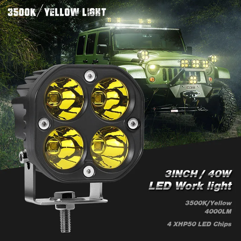 Car Motorcycle 3 Inch 40w Led Waterproof Working Light Spotlight