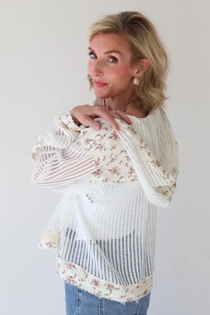 Floral Patch Crochet Jacket