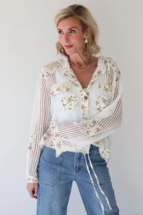 Floral Patch Crochet Jacket
