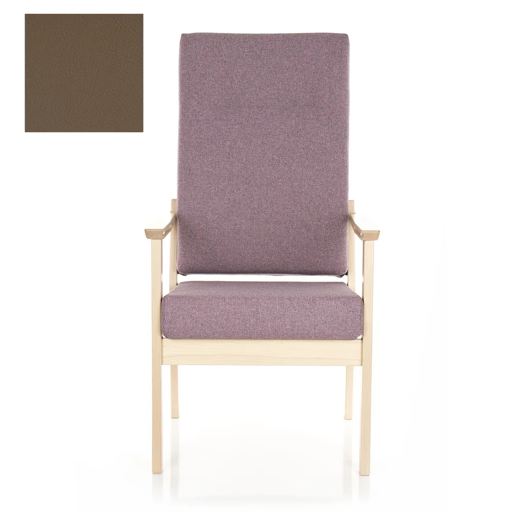 High Back Single Chair - Taupe Vinyl