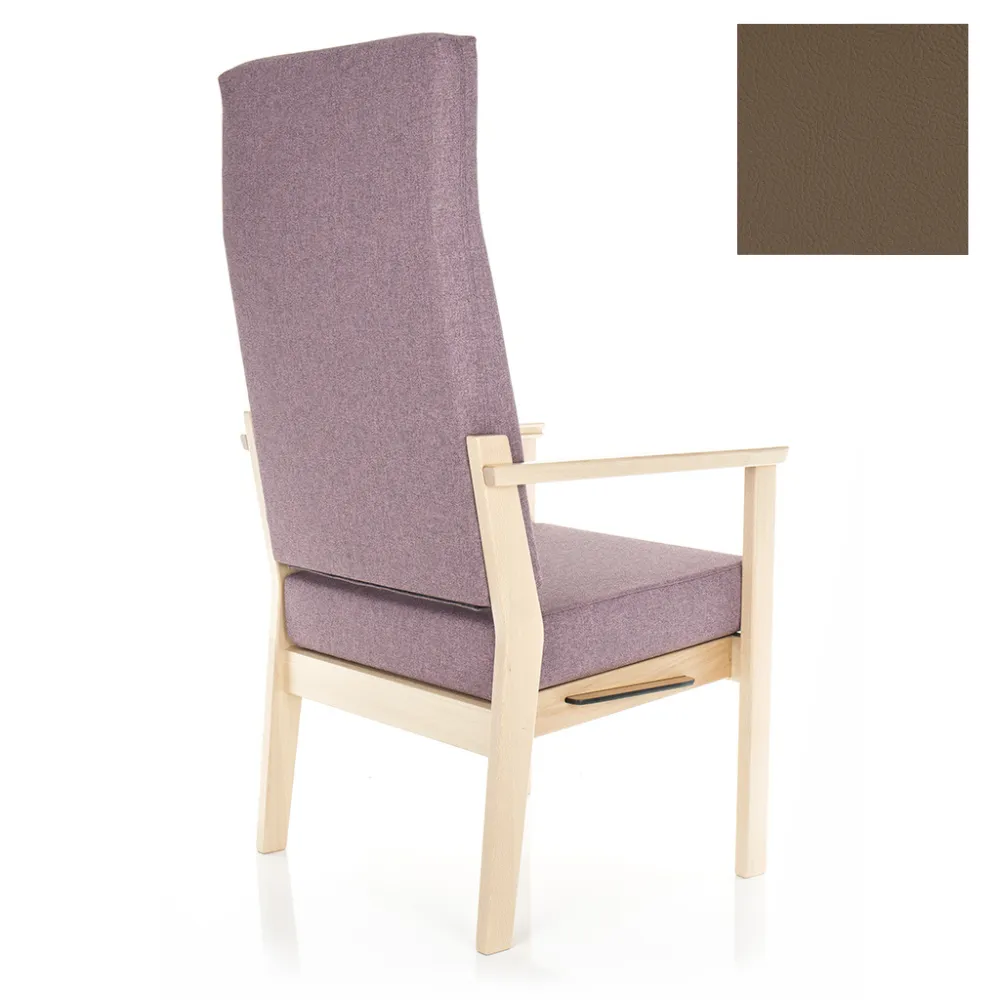 High Back Single Chair - Taupe Vinyl