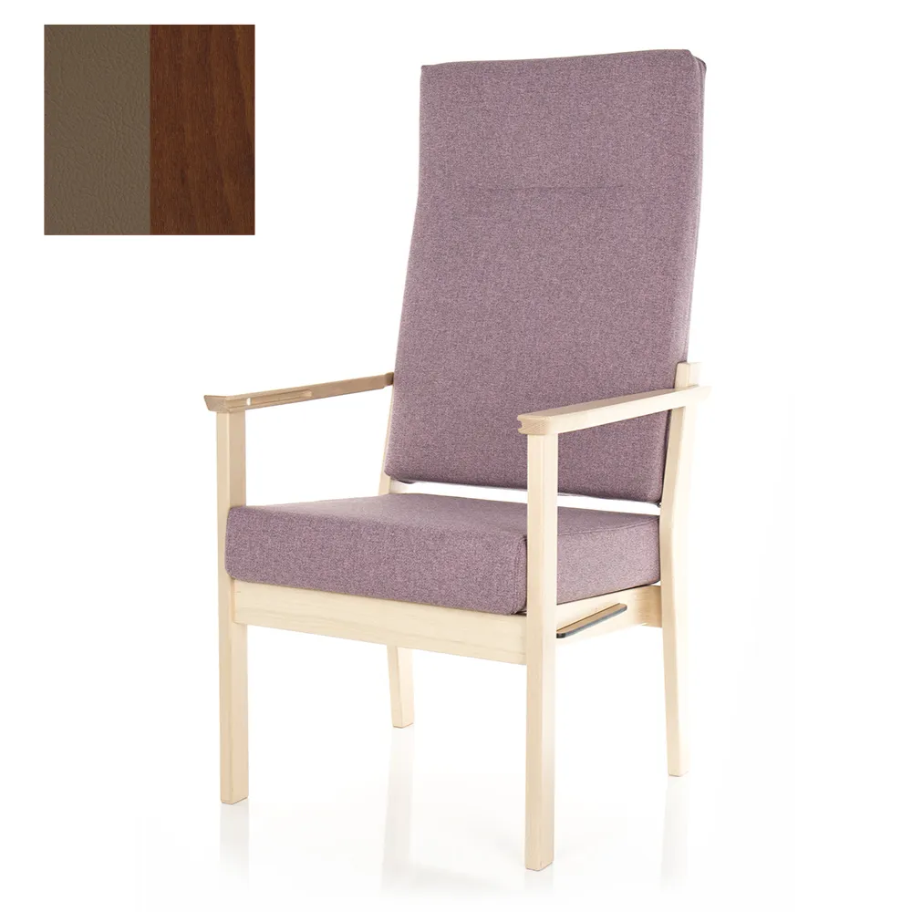 High Back Single Chair - Taupe Vinyl