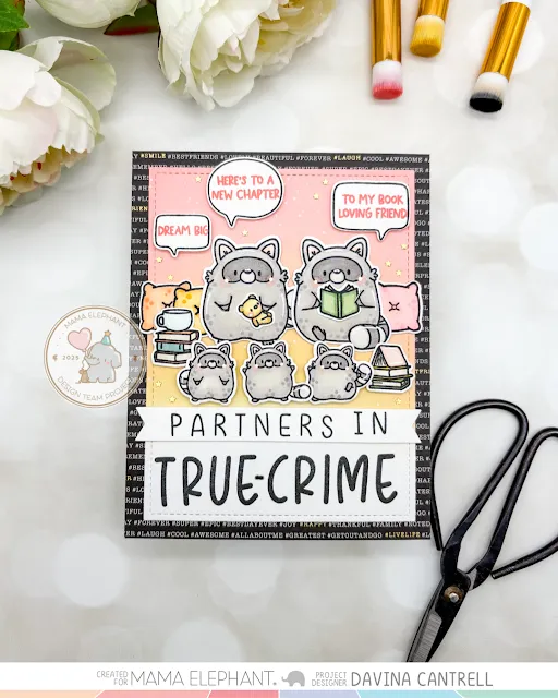 MAMA ELEPHANT: Playful Raccoons | Stamp
