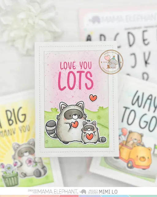 MAMA ELEPHANT: Playful Raccoons | Stamp