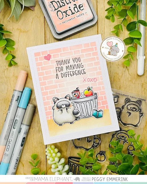 MAMA ELEPHANT: Playful Raccoons | Stamp