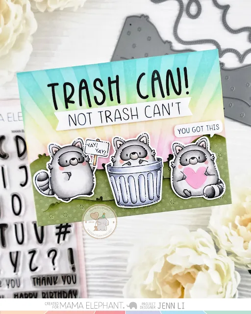 MAMA ELEPHANT: Playful Raccoons | Stamp