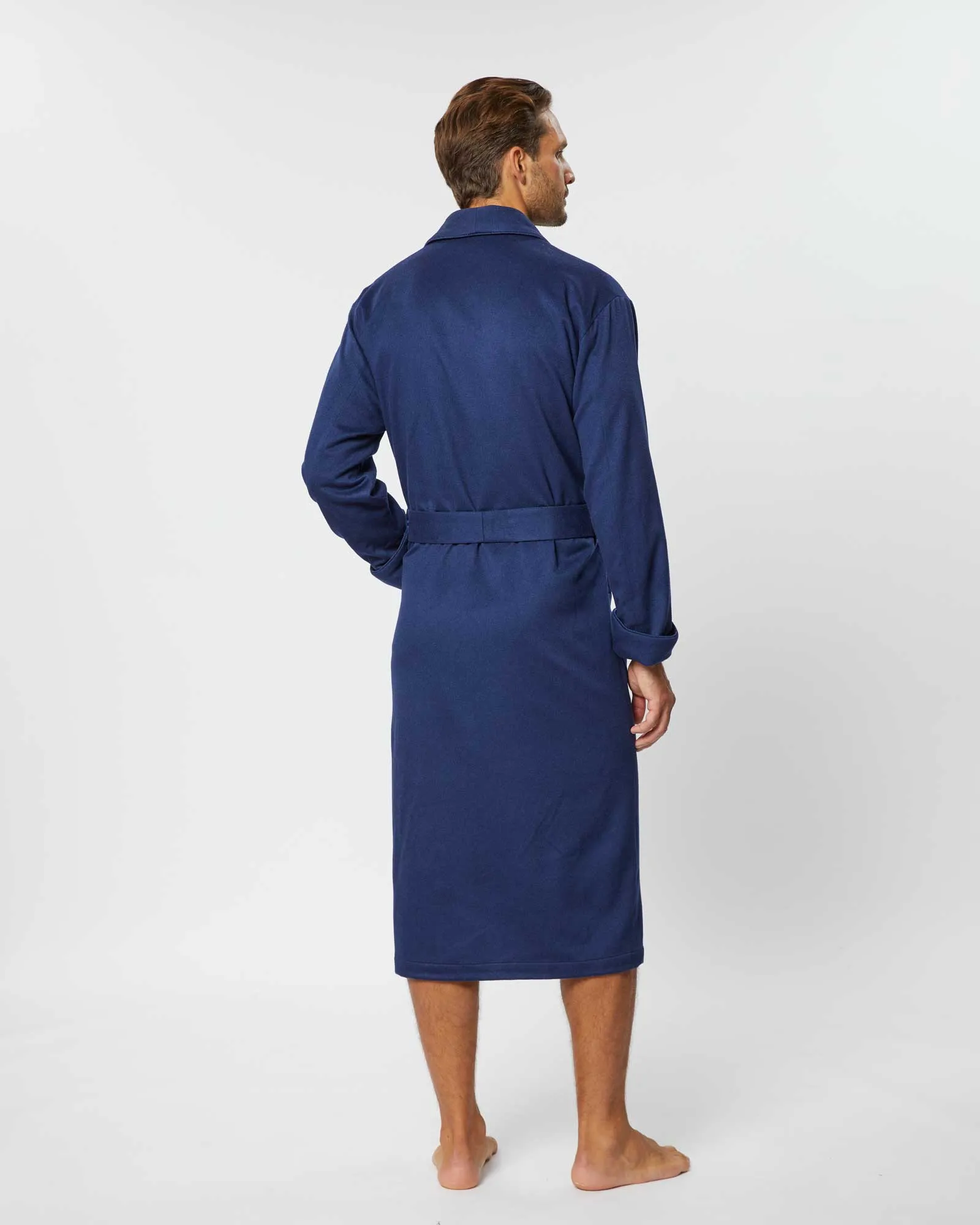 Men's Cashmere Robe - Navy