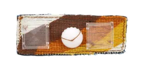 Miu Miu Brown Fabric Beaded Brooch Pin-One Size