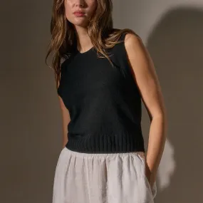 Soft Featherweight Cashmere Vest - Black